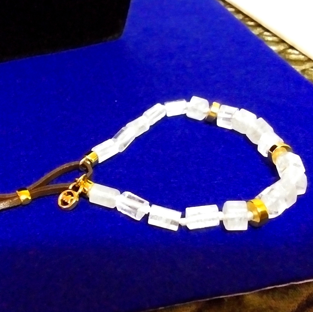 Michael Kors Leather and Glass Bead Bracelet